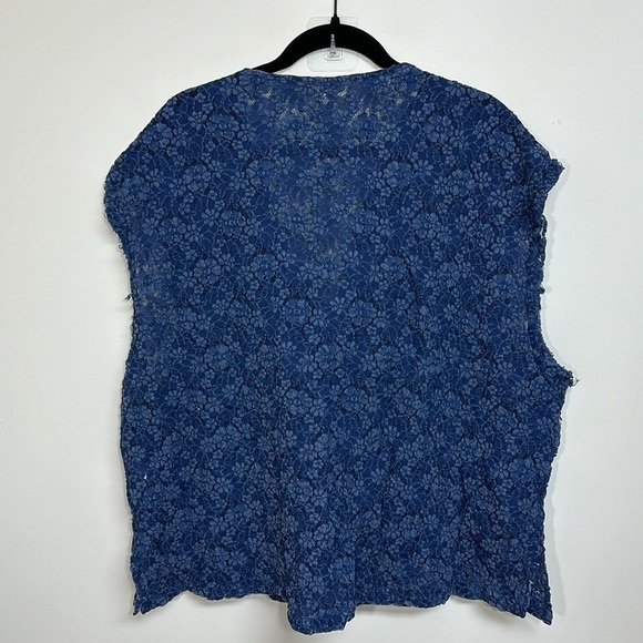 Free People Sweet Whisper Samantha Lace Top Blue Small - Picture 3 of 5